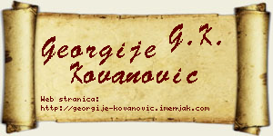 Georgije Kovanović vizit kartica